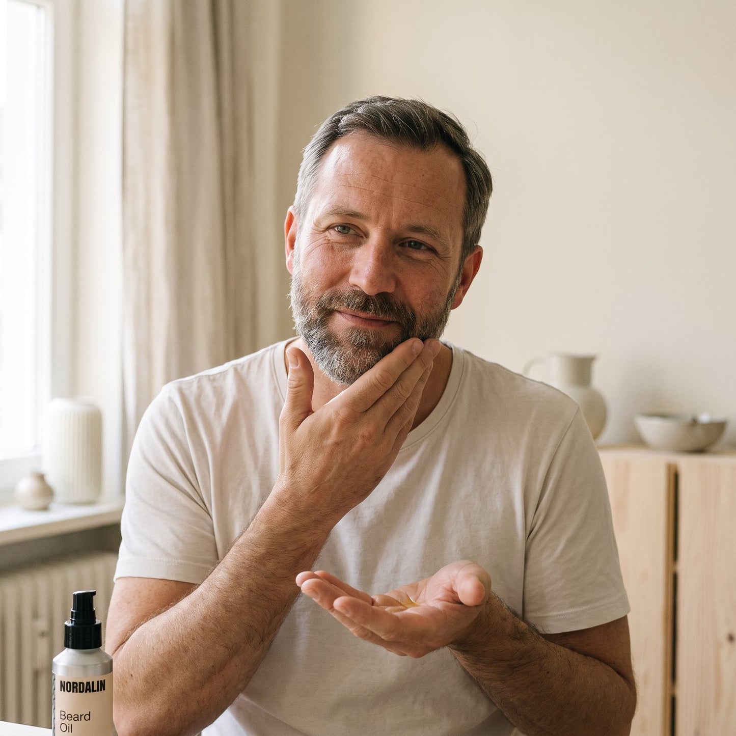 Nordalin Beard & Face Oil in use