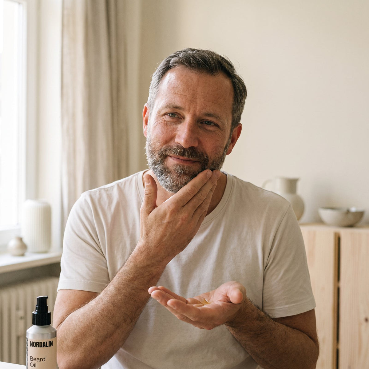 Nordalin Beard & Face Oil in use